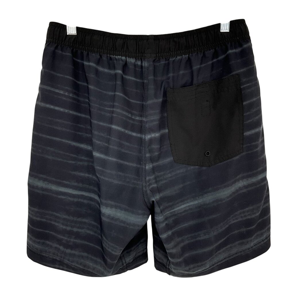 Vuori Kore Shorts Mens Waist 30 / Small Black Gray Striped Lined Drawstring - Picture 3 of 8